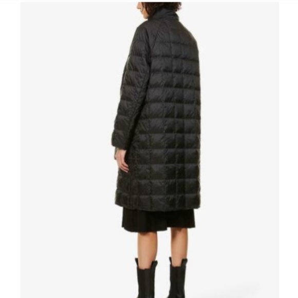 Theory Black Quilted Nylon Detachable Scarf Coat Down Puffer Jacket - Picture 4 of 10